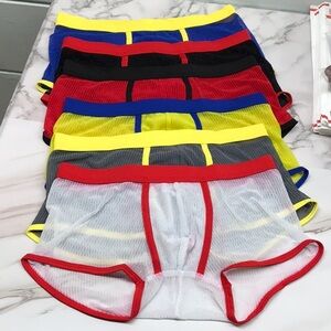 Vibrant Men's Briefs Set - Red, Blue, Yellow, Gray, White